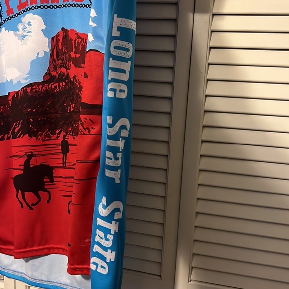 Canari Texas Lone Star Cycling Jersey Size XL Color Blue and Red - Picture 5 of 11